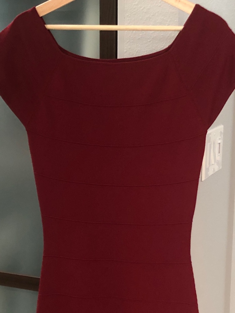 Max Studio Bodycon Bandage Dress - Maroon Size L - Picture 7 of 10